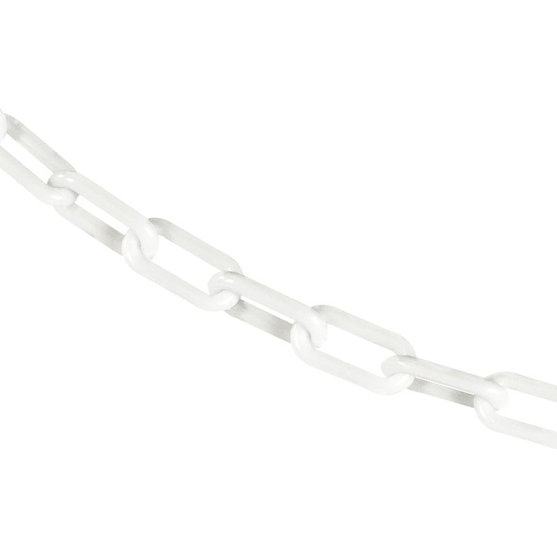Mr. Chain Plastic Barrier Chain, White, 1.5-Inch Link Diameter, 25-Foot Length (30001-25) - Image 1